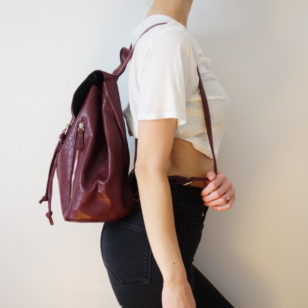 Burgundy Backpack - Picture 2 of 8